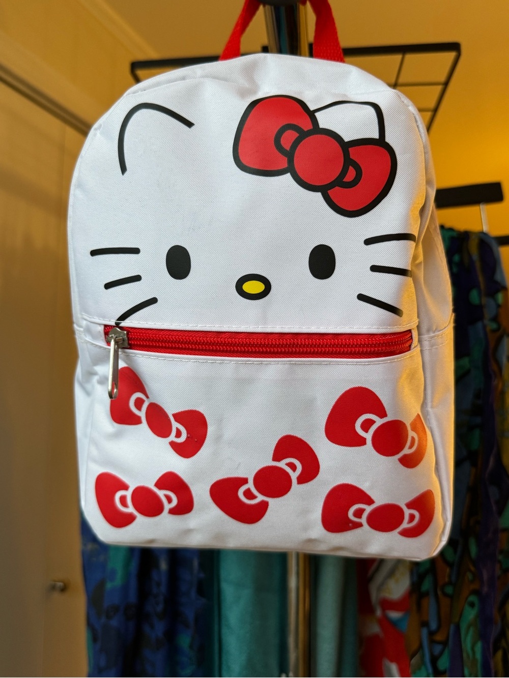Hello Kitty By Sanrio Mini Backpack 10" White and Red